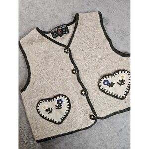vintage obermeyer wool blend sweater vest alpine cottagecore grandma heart y2k